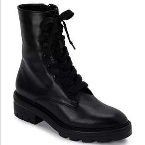 Dolce Vita Women's Lottie Almond Toe Leather Combat Booties US 7